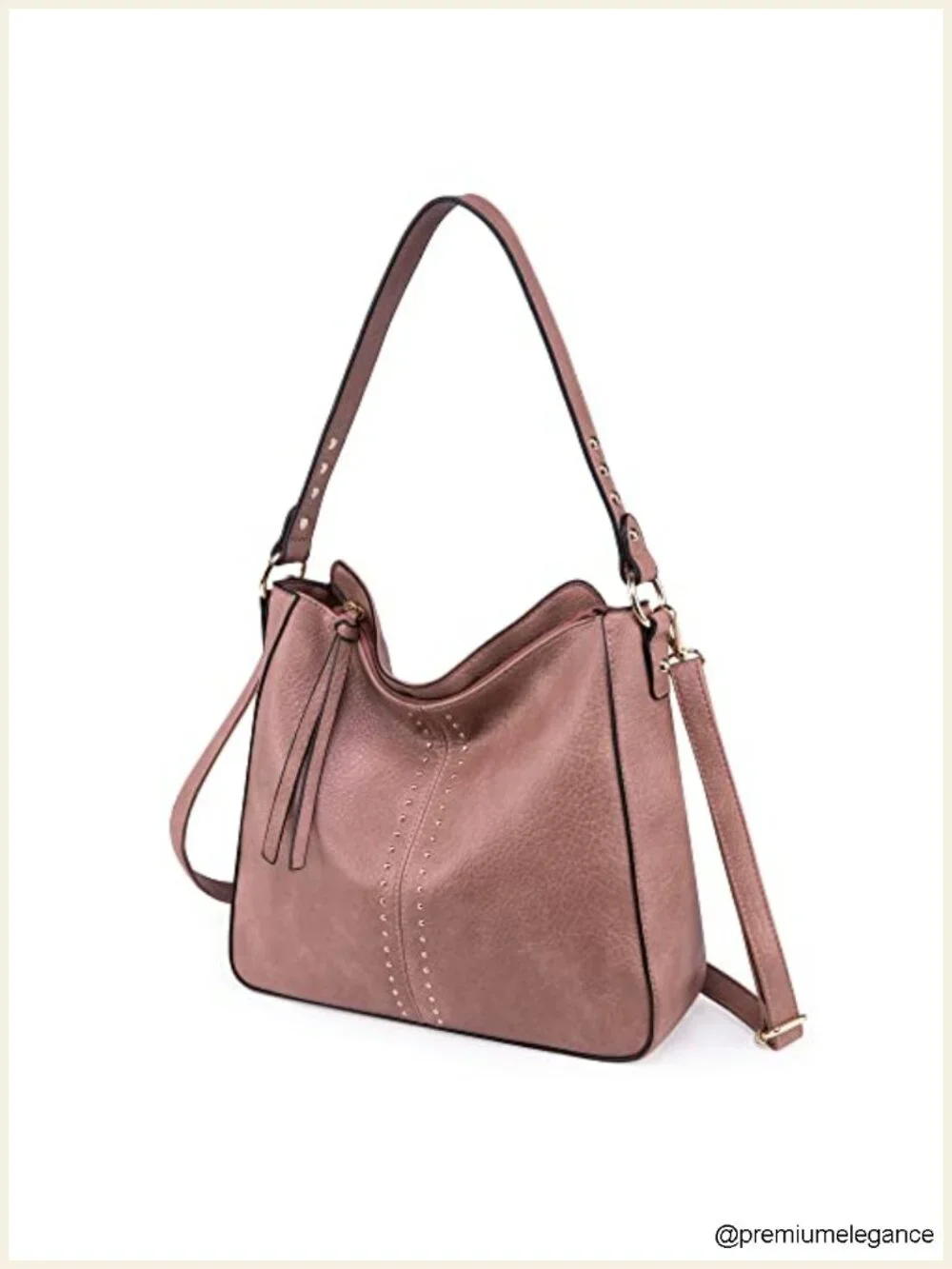 Faux Leather Hobo Bag Crossbody Purse with Detachable Strap Large Capacity